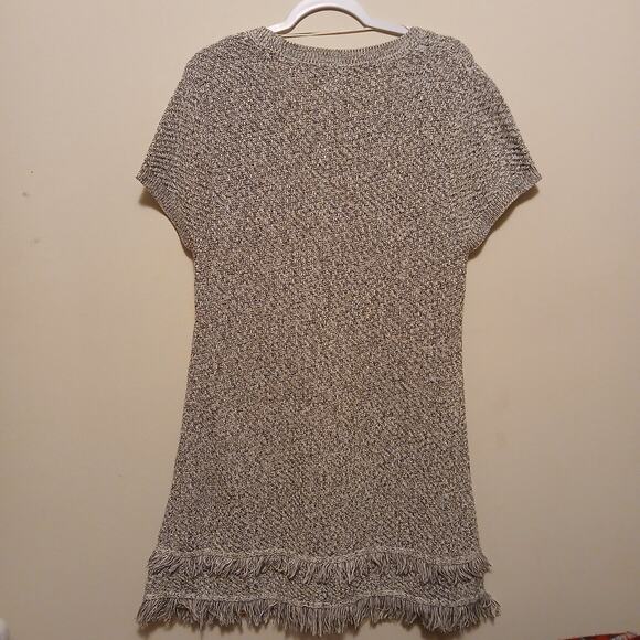 Style & Co Women's XL Heather Knit Cable Fringed Bottom Sweater Dress Gothic - Picture 6 of 9